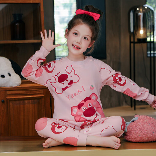 Disney (Disney) Girls-Entwickler warme Unterwäsche Set Kinderpyjamas Herbst Winter Girls Herbsthosen Herbsthosen verdickter Basishemd LDE1416 Yugui Hundemädchen 170 Größe 16 [140 cm/50-60jin [Jin gleich 0,5 kg]]