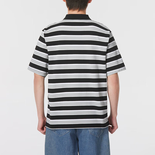 耐克（NIKE）男装 2025夏季新款潮流时尚运动服条纹短袖舒适透气翻领POLO衫 FN3897-010 M
