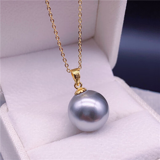 MHFDO Old Phoenix Quality Water Pearl Single Pendant 925 Silver Natural Pink Pendant Single Clavicle Chain Necklace Style White Pearl Silver Holder 10-11mm x 45cm
