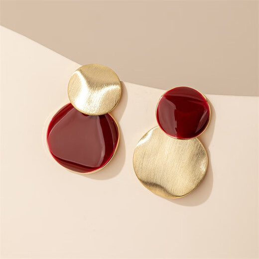 Yalundi sterling silver unique and beautiful red earrings feminine earrings 2025 new hot style high-end light luxury earrings autumn and winter