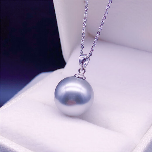 MHFDO Old Phoenix Quality Water Pearl Single Pendant 925 Silver Natural Pink Pendant Single Clavicle Chain Necklace Style White Pearl Silver Holder 10-11mm x 45cm