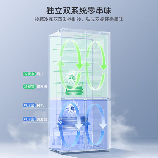 Мэйлин 510L перекрестно-складной четырехдверный двойной системный ультратонкий нулевой встроенный двухцикловый холодильник с воздушным охлаждением, без мороза, большой емкости, без запаха, беззаботный встроенный, 20% национальная субсидия BCD-510WP9CZX-серый