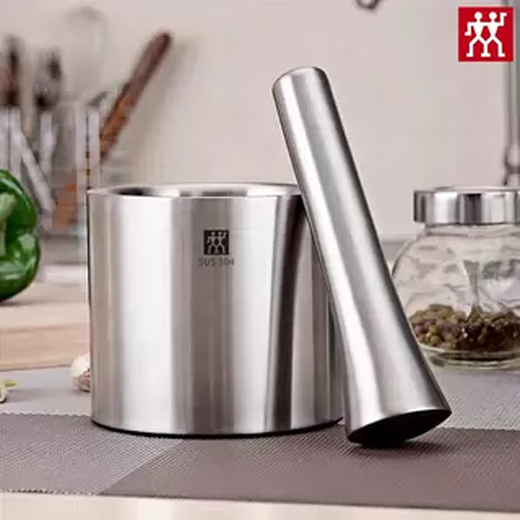 Zwilling German masher solid garlic masher household grinding jar manual garlic masher garlic mortar 304 stainless steel-mashing bowl
