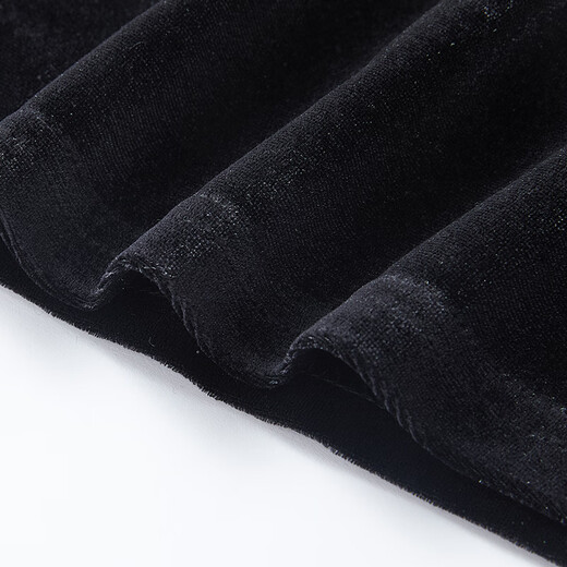 Xiangying French black velvet shirt for women 2025 winter new style super nice lace temperament long-sleeved top black M 160/84A/95-110Jin Jin equals 0.5 kg