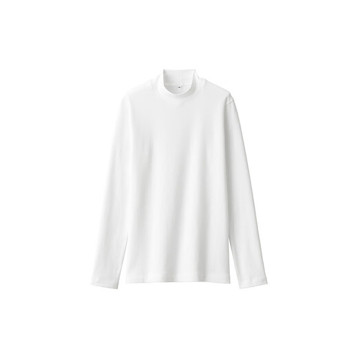 MUJI women's raised rib knit half turtleneck long-sleeved T-shirt base layer for winter BBD93C4A white S