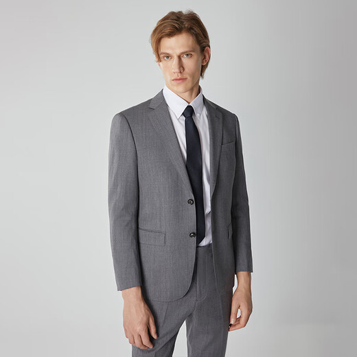 HECHTER suit men's 100% wool suit spring and autumn business formal wear comfortable and easy to care for men gray (trousers) 50