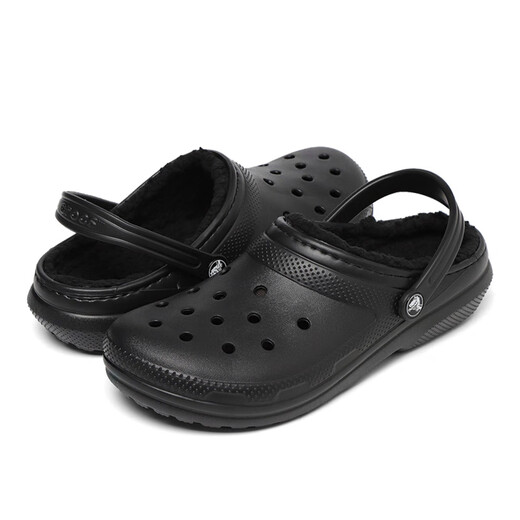 
crocs Crocs children's shoes New warm hole shoes Comfortable home winter cotton slippers 207010_060 Black 33-34 Inner length is about 208mm