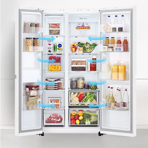 Réfrigérateur à double porte lg664 litre, conversion de fréquence sans givre refroidi par air, économe en énergie ultra-mince intégrée, congélation et réfrigération de conversion de fréquence de grande capacité ménage
