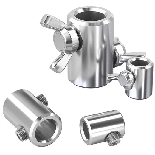 Fengji column railing guardrail 304 stainless steel wire rope sheath fixed tightening buckle wire rope joint clip set lock double wire 6mm (applicable to 1 6mm) - 2 pieces