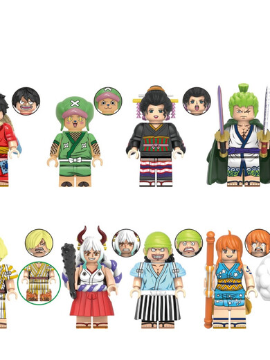 Совместим с LEGO Minifigure Высококачественные строительные блоки аниме Luffy Yamato Zoro Model собрала серию One Piece 2074 Roronoa Zoro