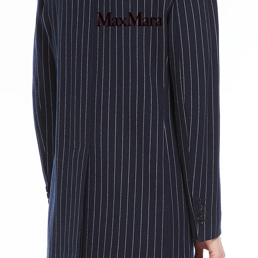 MaxMara 【臻选惠享】春夏女装单排扣条纹西装外套1911014106 深蓝色 34