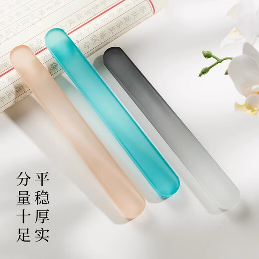Yushui Lake Crystal Paperweight Ruler Children's Calligraphy Glaze Brush Paperweight Ruler Stone Chinese Painting Paper Press Special Creative Transparent Paper Weight Paper Press Press Strip Paper Weight Ornament Single Pack