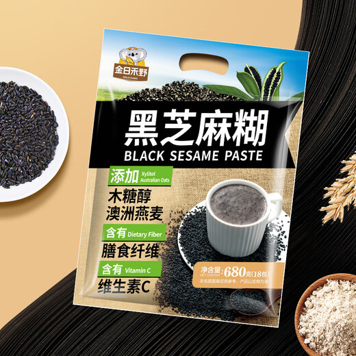 Jinriheye Black Sesame Paste 680G Bénéresses de bois nutrition Brew Brew Ready-to-Eat Grain Remplacement Powder Powder