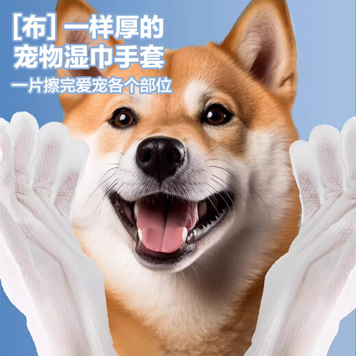 Pilot Pet Disposable Gloves Wet Wipes Cat Cleaning Dog Dry Cleaning Bath Disposable Wipe Feet Butt Tear Marks 12 Pieces