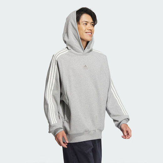 Adidas pour hommes et femmes Vêtements ST 3ST WRM HOOD Couple de Sports et Sweat-shirt à manches longues à manches longues décontractés JI6636 / Grain chinois de chanvre M M