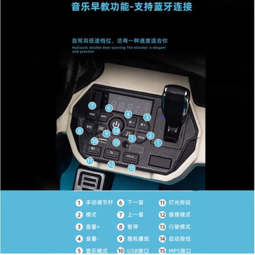 China Milan Borghini children's electric car toy car can sit in adults' remote control four-wheeled two-seater child baby car, painted red + 22v15A lithium battery + MP4 + double leather seat