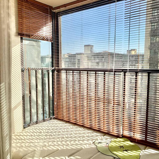 德丽时 DAELUX黑色实木百叶窗木质调光窗帘办公室书房客厅遮光遮阳升降 0.28*5.0cm梯绳单边 5010