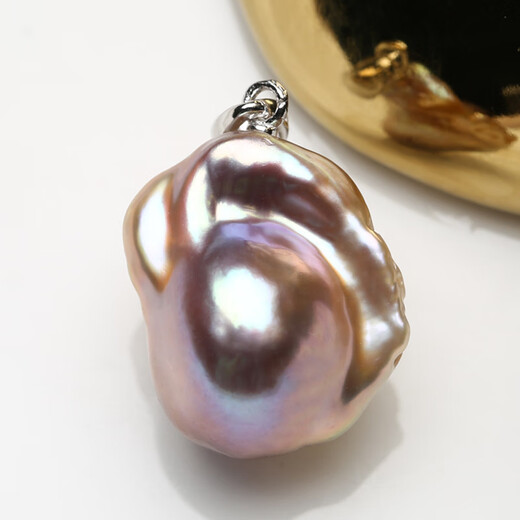 Shantou Lincun Color Freshwater Baroque Pearl S925 Silver Buckle Color Demonic Purple Gold Orange PBE20
