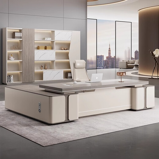 Tiju Light Luxury Boss Table and Chair Combination Simple Modern Chairman's Office Single Atmosphere Desk Manager Desk Furniture 2.0 Meter Boss Table