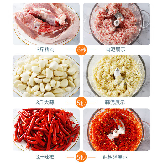 JM Garlic God Electric Commercial Garlic Miner Pull and Cut Pressed Garlic Garlic Crusher Garlic Machine Household Ginger Garlic God 3L Minced Meat and Vegetables 300W2 Double Stainless Steel