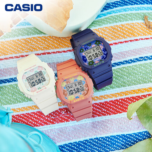 CASIO BABY-G BGD-565 Retro Floral Sports Fashion Women's Watch Waterproof and Shockproof Quartz Watch Gift BGD-565RP-7PR