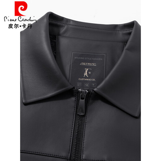 Pierre Cardin (pierre cardin) new autumn and winter men's simulated leather jackets for young and middle-aged business casual high-end leather jackets lapel jackets men's tops CJ25209 gray lapel M 170 yards 100-120 Jin Jin is equal to 0.5 kg