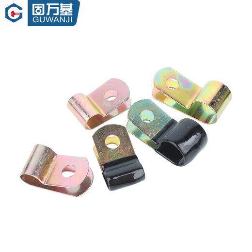 固万基铁镀锌单管夹Q686F4浸塑R型弹簧性油管卡箍线卡固定理线金属夹子 铁彩锌-D20 (5只)