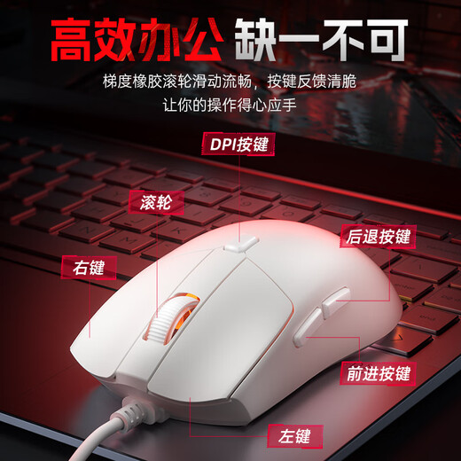 HP Extremely fast response丨Man and mouse in one gaming mouse wired e-sports macro programming mouse cool lighting effect 7200DPI fearless contract eating chicken lol gaming office mouse dark night invasion + mouse pad silent version