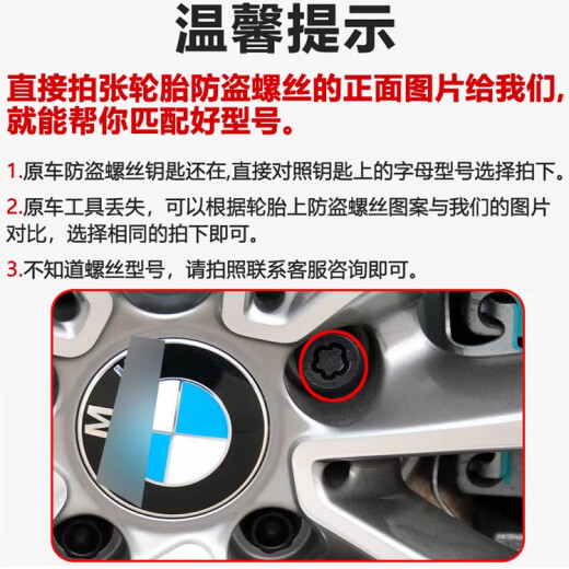 语森忆适用宝马12357系MINIZ4X1 X3 X4 X5 X6轮胎防盗螺丝轮毂螺栓 049花纹防盗螺丝单个