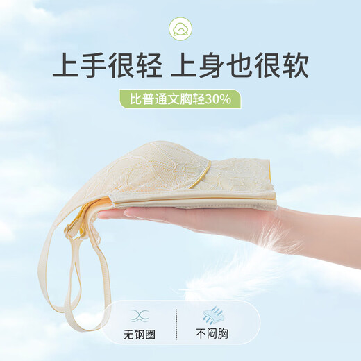 Langsha Thin Underwear Women's Large Breast Revealing Small Breast Bra Large Size Adjustable Push-Up Secondary Breast Correction Anti-Sagging Bra