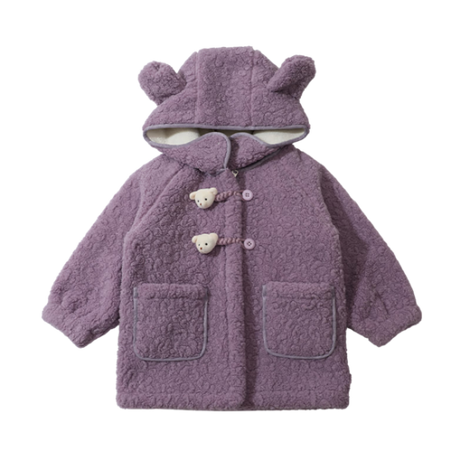 G.DUCKKIDS little yellow duck girls plus fluffy coat autumn and winter 2024 new hooded coat female baby children's top yellow 90 recommended 80-90cm 1 and a half years old - 2 years old