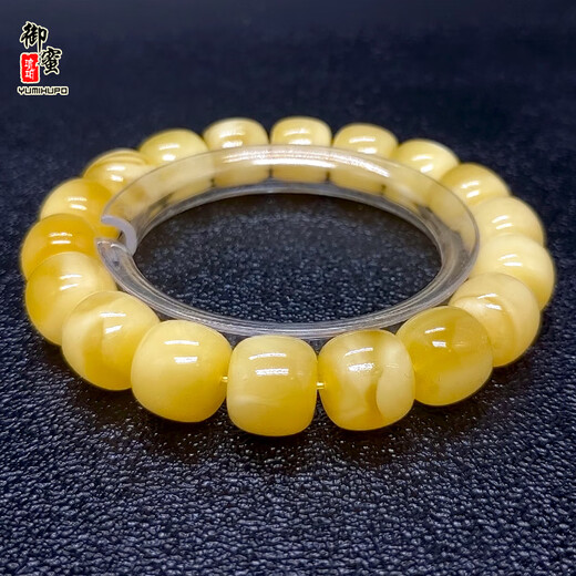 Royal Honey Natural Beeswax Bracelet Original Mineral Flower Wax Single Circle Old-Type Abacus Abacus Bead Bracelet Without Optimization Send National Inspection Certificate M120501 21.2g (With National Inspection Certificate)
