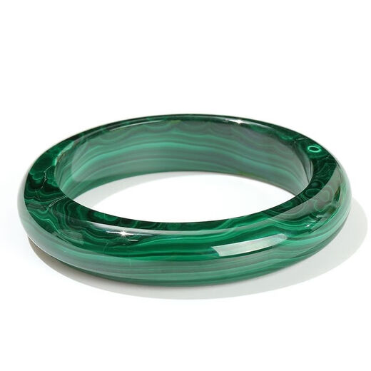 Cold Bamboo Malachite Bracelet with Clear and Simple Texture, Round Bar Bracelet, Hand Accessories for Couples, Circle Mouth 58-59