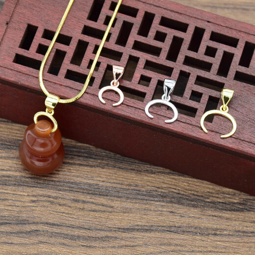 DL 1998 Fat Donglai same style 18k cow nostril pendant buckle, jade pendant buckle head, gold clip buckle, silver plated melon seed view, medium gold color