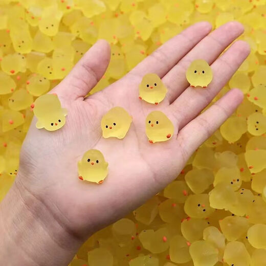 Tuchensi lindo amarillo grasa de pollo adornos de escritorio de pollo luminoso decoración decoración creativa de jardín de infantes