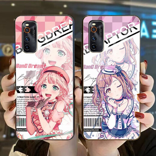 赫致（HEZHI）适用vivoy52s邦邦BangDream手机壳OPPOa58真我一加华为苹果14玻璃 v1449市谷有咲钢化玻璃壳 vivo型号记得发给客服