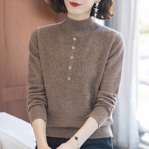 Fengxiao Fashion Mom Autumn and Winter Clothing Thickened Sweater Fashionable Bottoming Shirt Middle-aged and Elderly Women Warm Inner Knitted Top
