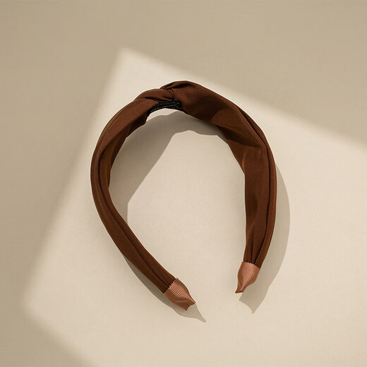 Chimera (CHIMERA) simple cross-contrast color headband for women wide-brimmed hair-pressing hair wash face outing headband coffee spelled caramel color birthday gift for girls