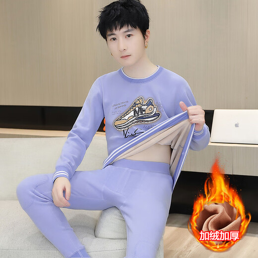 Modal Teenager Winter Deutsch Velvet Thermal Unterwäsche Herrenanzug kalt und samtig verdickter Schüler Big Boy Herbstkleidung und Hosen 683 Khaki [mit Samt verdickt] 3xl etwa 135-150 Jin [Jin gleich 0,5 kg] kann getragen werden können