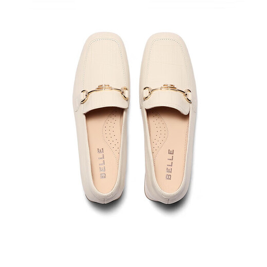 Belle Pendler -Slipper Frauen Schafe Leder geprägt von einzelnen Schuhen BZ520CA3 Beige 37