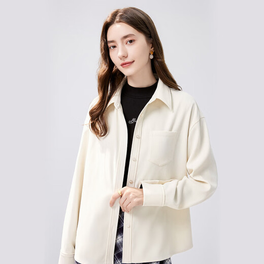 Qiushui Yiren Workplace OL Style Classic Lapel Shirt 2024 Winter New Style Women's Commuting Versatile Bottoming Top