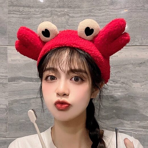 明星同款洗脸敷面膜专用压发头箍发捆女秋冬毛绒发箍头饰发卡发窟 1青蛙发箍