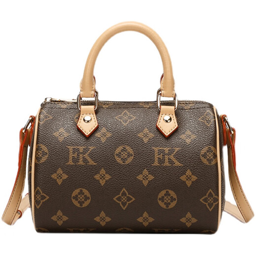 ESDS Hong Kong Brand Bag Bolse para mujeres 2025 NUEVO LUZ de alta gama LUXURY Portable Boston Bag de almohada de un solo hombro Bolsa de cuerpo Cross Brown (Set de caja de regalo)
