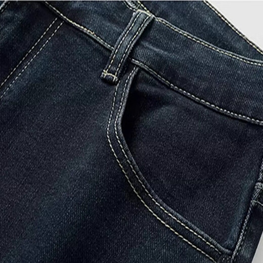 JASONWOOD stick to my high-end brand jeans autumn and winter men's 2026 new winter straight casual pants high-end dark blue ready stock fast plus velvet XXS 32 recommended 140 Jin Jin equals about 0.5 kg