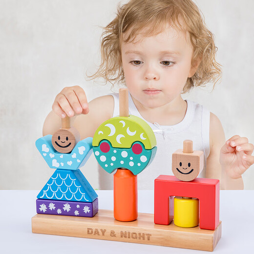 Kamilong Children's's Education Early Education Day and Night Building Blocs Plug In Baby Bunny Magic Box Toys 2-6 ans 3 Créative Board Game Day and Night Building Blocs
