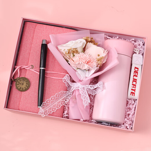 Tang Bei gift box, practical small gifts, business company team building prizes, new employee birthday gifts, thermos cup powder + notepad pen set (Beijing)