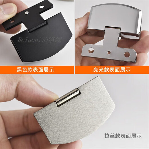 玻璃五金折叠合页柜门免开孔不锈钢铰链无框配件玻璃门夹全套配件 锌合金：K846黑色合页(2只价)