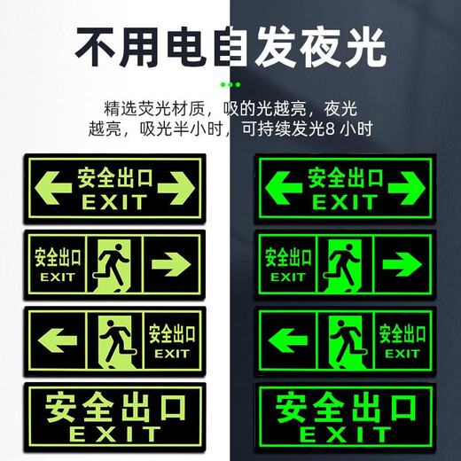 Minggu safety exit sign sticker fire floor sign emergency passage evacuation direction sign