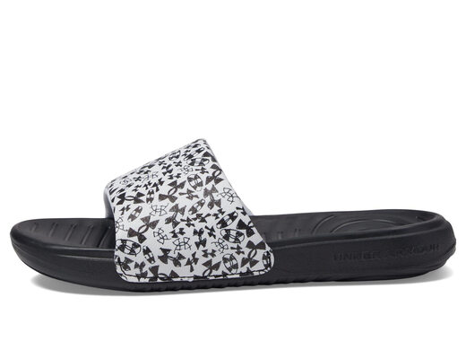 Under Armor Under Armor Under Armor Unisex Children's Ansa Pattern Fixed Strap Sandals (105) White/Black/Black 1 Little Kid