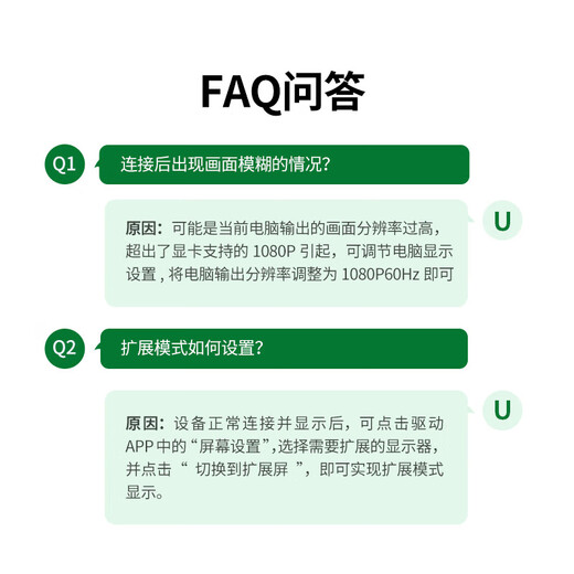 Green Connect USB to HDMI converter Laptop external monitor HD cable connection TV projector USB to HDMI converter CM679-25161
